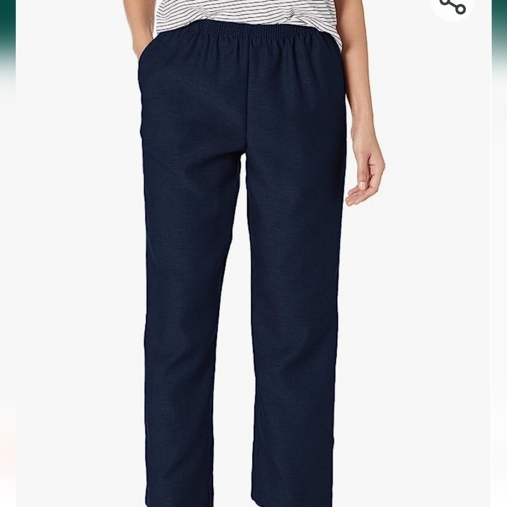 Alfred Dunner All Around Elastic Waist Polyester  Pants NWT Size 12